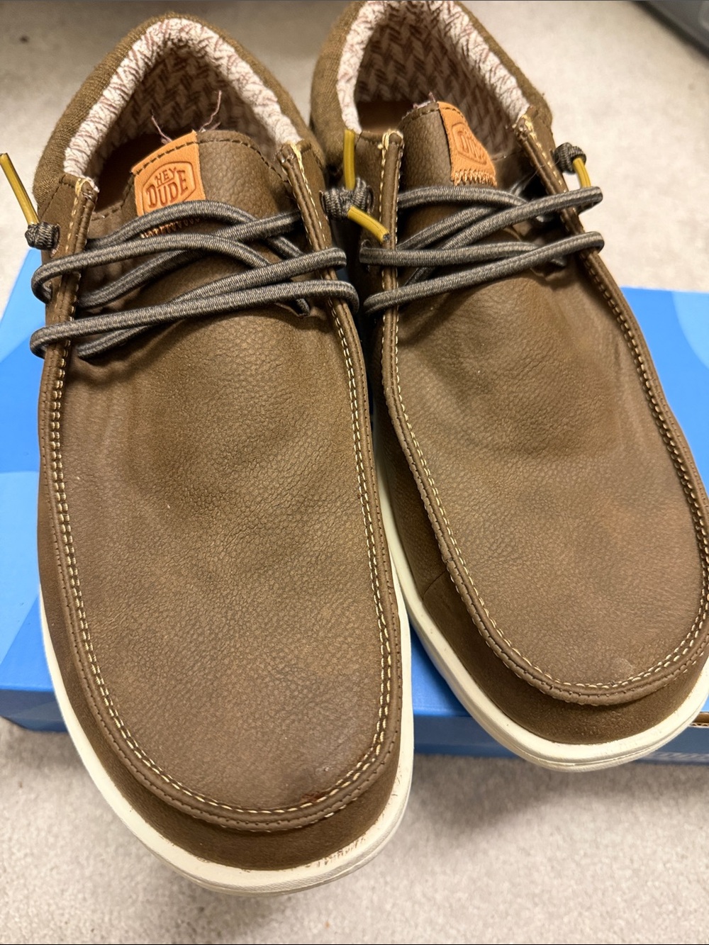 Hey Dude Brown Slip-On Loafers with White Sole